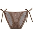 thumbnail image 3 of YueHuiYing Women's Bow Front G String Polka Dots Print Cheeky Panties Cute Mid Rise Underwear Thongs, 3 of 3