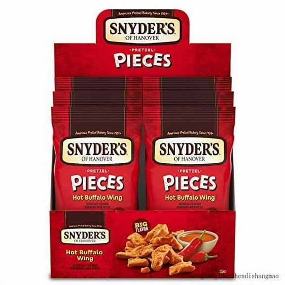 pretzel pieces, hot buffalo wing, 3.25 oz, 6 ct