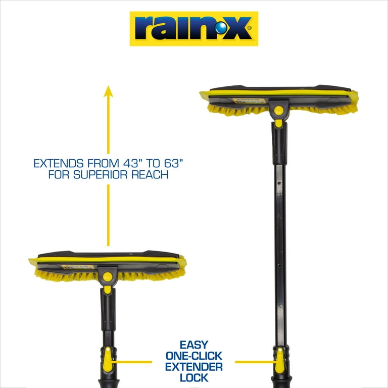 Rain-X 63 Extendable Car Snow Broom and Ice Scraper Tool, Black and  Yellow, Size 36, 1 Pack, 1220141063X 