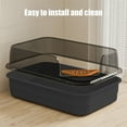 thumbnail image 6 of SIYTUAU Black Semi Enclosed Litter Box Plastic High Sided Anti Splash For Cats With Shovel Included Black Semi Enclosed Litter Box Black, 6 of 6