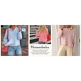 thumbnail image 5 of Womens Striped Knit Sweater Long Sleeve Half Button Pullover Top Oversized Casual Fall Knitwear, 5 of 7