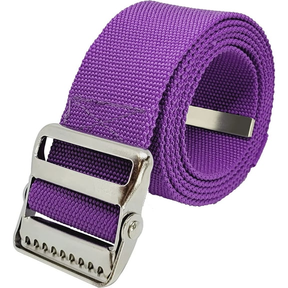 LiftAid Gait Belt with Metal Buckle and Loop, Purple, 60 inch
