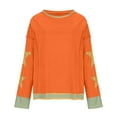 thumbnail image 6 of Penkiiy Womens Star Oversized Sweatshirt Drop Shoulder Crewneck Y2K Pullover Tops Trendy Preppy Clothes Ladies Fall Clothing XL Orange, 6 of 6