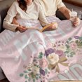 thumbnail image 3 of I Have Two Titles Mom and Grandma Flannel Throw Blanket - Soft Pink Floral Bouquet Blanket for Grandma Gift & Home Decor, 3 of 12