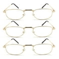 thumbnail image 2 of EYE ZOOM 3 Pack Metal Frame Vintage Style Reading Glasses with Spring Hinge for Men and Women (Gold, Strength: +1.50), 2 of 5