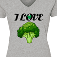 thumbnail image 4 of Inktastic I Love Broccoli Women's V-Neck T-Shirt, 4 of 5