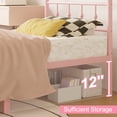 thumbnail image 5 of Maenizi 14 inch Tall Twin XL Bed Frames with Headboard and Footboard, Heavy Duty Metal Platform Bed Frame Twin XL No Box Spring Needed, Easy Assembly, Under Bed Storage, Noise Free, Pink, 5 of 7