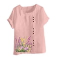 thumbnail image 5 of HongQid Womens Embroidered Tops Casual Summer Boho T Shirts Loose Fit Short Sleeve Linen Floral Blouses, 5 of 5