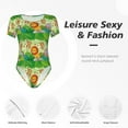 thumbnail image 6 of Easygdp African Animals in the Jungle Women's One-Piece Swimsuit Slim Fit Crew Neck Bodysuit Athletic Swimwear with Concealed Buckle - Small, 6 of 9