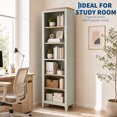 thumbnail image 6 of TacleeKii 6-Tier Bookshelf, Freestanding Bookcase with Open Shelves and Anti-Tip Design, Light Green & Wood Color, 6 of 9