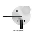 thumbnail image 3 of Toystoory Luz de pared de cabecera de aluminio, interfaz USB montada en la pared, linterna ajustable elegante, lámpara de lectura de estudio para Iluminación y accesorios Negro Izquierda Tipo 2 Toystoory HA069173-11, 3 of 6