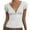 White, variant on WENWU Women's French Lace White Shirt Women's Design Feel Button Lace Pleats Slim Wear Deep V Neck Short Sleeved Top Women's T Shirts Casual Spandex Tee