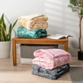 thumbnail image 7 of PAVILIA Faux Fur King Bed Blanket Tie-Dye Grey, Soft Fuzzy Warm Sherpa Blanket for Bed, Fluffy Plush Thick Fleece Blanket for Couch Sofa, Reversible Furry Shaggy Large Blanket, Grey 90x108, 7 of 7