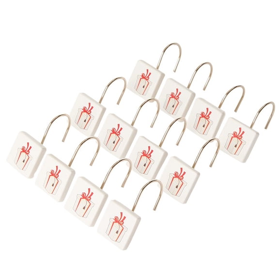 Christmas Canine Bath Collection - Set of 12 Shower Curtain Hooks