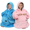 thumbnail image 4 of Catalonia Blanket Hoodie for Kids, Oversized Wearable Sherpa Sweatshirt Pullover for 7-16 yr Teens Youth, Kids Gift Idea, 4 of 6