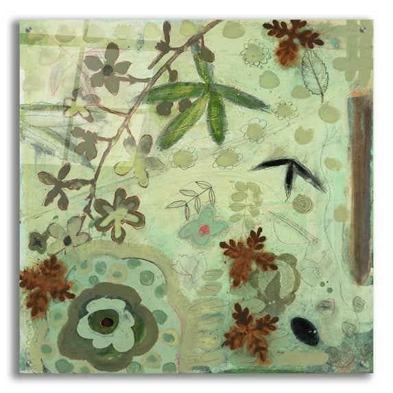 Epic Art 'Floral Fantasies 3' by Aleah Koury, Acrylic Glass Wall Art, 36"x36"