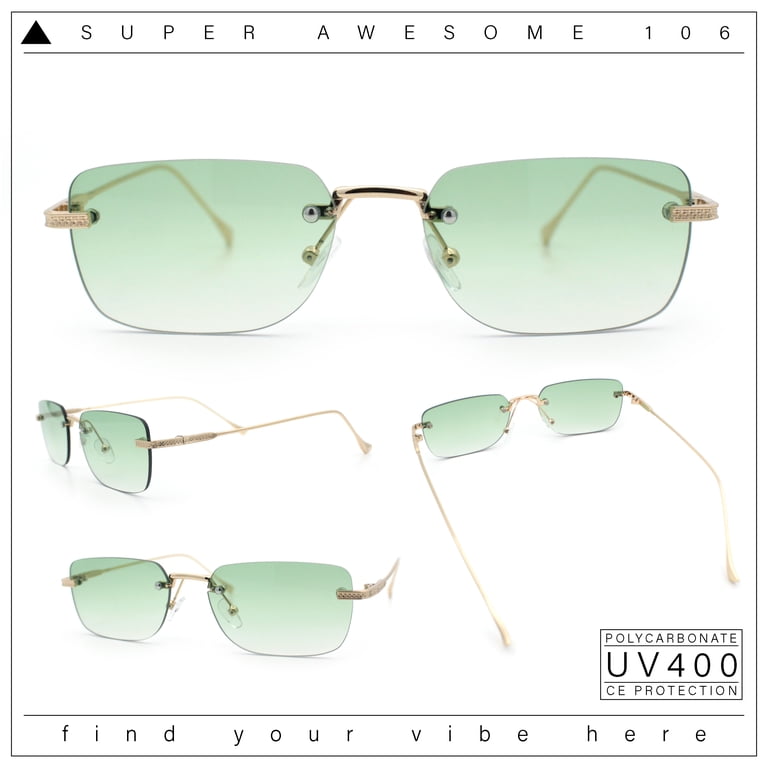 Retro Luxe Rimless Rectangle Metal Frame 90s Fashion  display picture 1