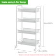thumbnail image 3 of Labymos 4-Tier Mesh Wire Rolling Cart Multifunction Utility Cart Removable Steel Wire Basket Shelving Trolley, 3 of 8