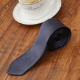 thumbnail image 6 of Mens Tie Skinny Classic Black Wedding Necktie Boys Party Slim Plain A9C5, 6 of 9