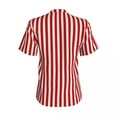 thumbnail image 6 of Woman T-Shirt Summer Candy Stripes Tshirt Red and White Stripe Elegant T Shirts Short Sleeves V Neck Printed Oversize T, 6 of 7