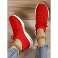 thumbnail image 3 of White Sneakers for Women Lace Up Shoes Wide Width Running Athletic Shoes Comfort Trainers Non Slip Red 4.5, 3 of 8