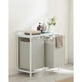 thumbnail image 4 of Boutique Home Laundry Hamper with 2 Removable Bags, Metal Frame, White, 4 of 7