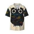 thumbnail image 4 of Salouo Owl with Mandala Pattern Cuban Collar Shirts for Men Button-Down Shirt Men's Short Sleeve Shirts Hawaiian Shirts Casual Shirts -Large, 4 of 6