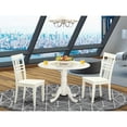 thumbnail image 2 of East West Furniture Dublin 3-piece Dining Set with Wood Seat in Linen White, 2 of 4