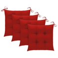 thumbnail image 2 of vidaXL Chaises de Jardin avec Coussins Rouges 3 Pcs Bois de Teck Massif, 2 of 5