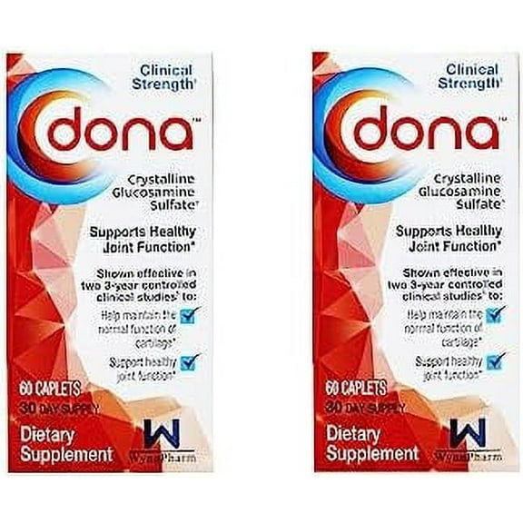 DONA Crystalline Glucosamine Sulfate (2 Pack) 60 Caplets