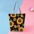 thumbnail image 3 of Canvas Tote Bag for Women Sunflower Grocery Bags Large Capacity Zippered Shoulder Bag Fashion Shopping Bag with Short Handle Red, 3 of 7