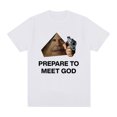 thumbnail image 1 of Camiseta Prisma "Prepárate para encontrarte con Dios" para hombre y mujer, de algodón, informal, cómoda, de manga corta, estilo Harajuku, de gran tamaño., 1 of 7