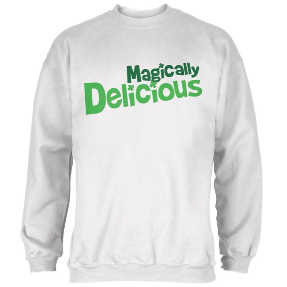 St. Patrick's Day Magically Delicious White Adult Sweatshirt - 2X-Large
