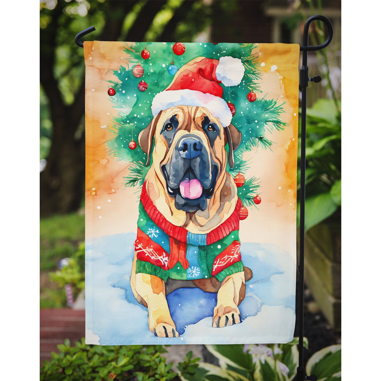 Bullmastiff Christmas Garden Flag 11.25 in x 15.5 in