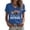 Blue, variant on KLHDSF 250 Anniversary USA Merchandise Tops For Women Short Sleeve V Neck Printed T-Shirt Red L