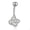 Steel Color, variant on Stainless steel belly button ring, geometric zircon belly button stud, belly button buckle