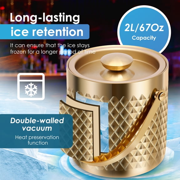 Fkszll Stainless Steel Insulated Ice Buckets