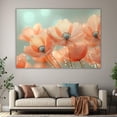 thumbnail image 6 of Mudket Soft Peach Flower Flowers with Dew Drops Canvas Wall Art, Floral Wall Decor, Framed Ready to Hang Artwork for Living Room Bedroom Bathroom - 12"L x 8"W, 6 of 10