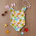 thumbnail image 6 of Abcomgle Girls Swimsuits Size 7-8 Tropical Fruit Graphic One Piece Little Girls Swimsuit Ruffled Stretchy Bathing Suits for Girls, 6 of 7