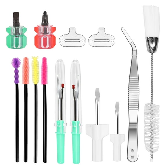 Austok 14Pcs Sewing Machine Cleaning Kit Complete Sewing Machine Repair Tools with Double Headed Brush Tweezers Screwdriver Seam Rip Practical for Repair and Cleaning Sewing Machine