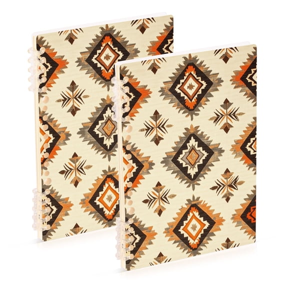 FORMRS 1-Subject Spiral Notebook 8" x 5" College Ruled 60 Refillable Sheet, 2 Pack, Geometric Designs