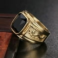 thumbnail image 2 of K-KED Luxury Men Ring 18k Gold Plated Dragon Black Stone Ring Wedding Fashion Jewelry-1#-8, 2 of 6