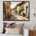 thumbnail image 1 of Designart Landscape Cottage framed wall art decor, Landscape Wrapped black framed wall art, Picturesque Street in a Mediterranean Village I , Traditional black framed wall art, black frame, 1 of 5