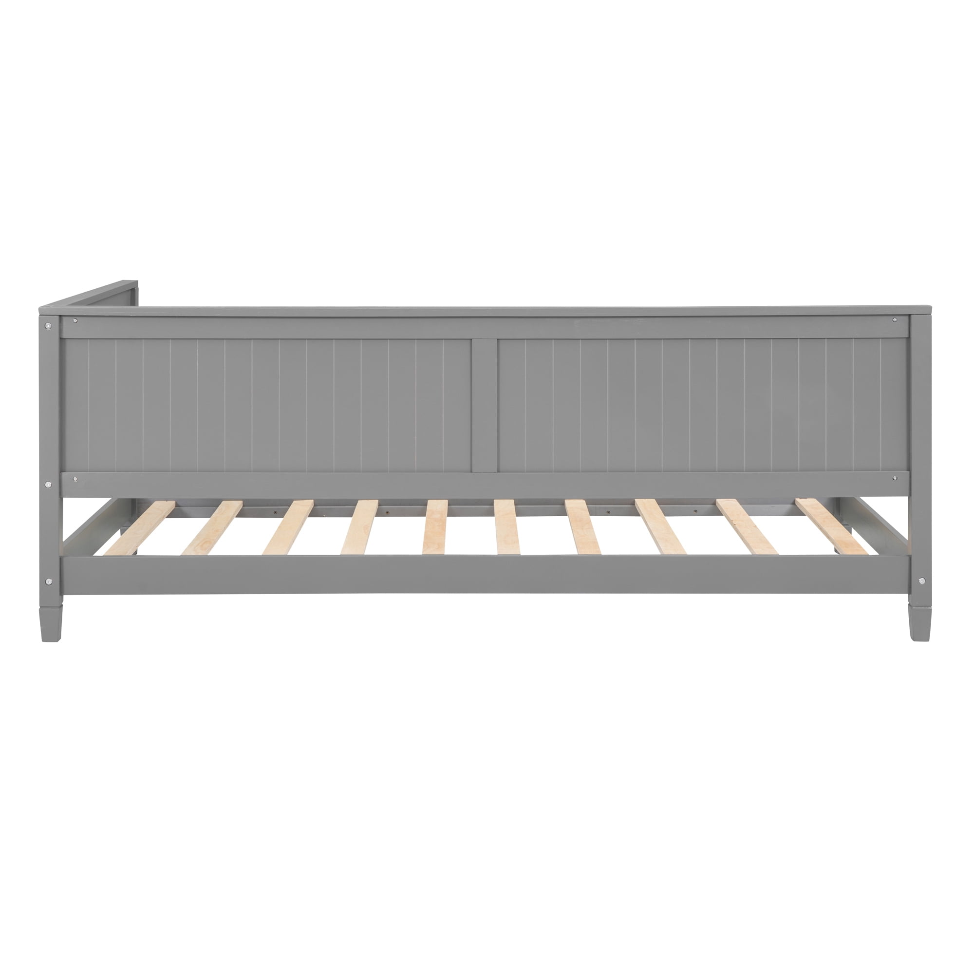 Leumius Minimalist Plywood Solid Wood MDF Breathable Twin Size Wood Daybed with Items Included Gray
