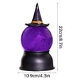 thumbnail image 2 of LED Witch Hat Water Globe Halloween Decor, Battery Operated Liquid Motion Glitter Tabletop Ornament with Purple Light, Spooky Glass Snow Globe for Home Party Mantel, Unique Holiday Seasonal Gift, 2 of 9