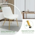 thumbnail image 6 of Modern Faux Leather Dining Chairs Set of 2 with Backrest, Sturdy Metal Legs, Upholstered Kitchen Dinning Room Chair(White, Gold Legs), 6 of 9