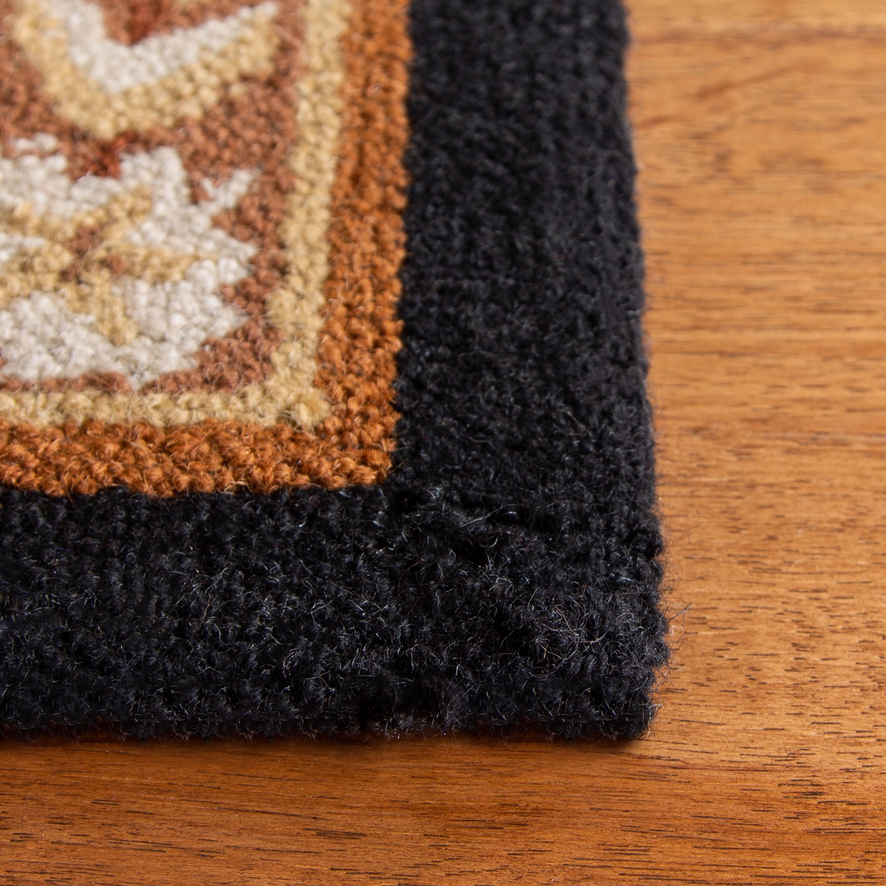 Safavieh Chelsea Doriane Bordered Wool Area Rug, Black/Brown, 7' x 7' Square