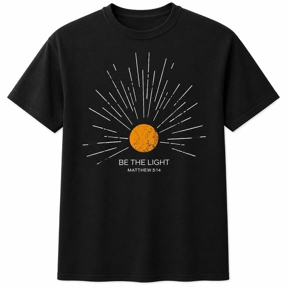 Be The Light Matthew 5:14 Christian Sun Graphic T-Shirt, Unisex Classic Fit