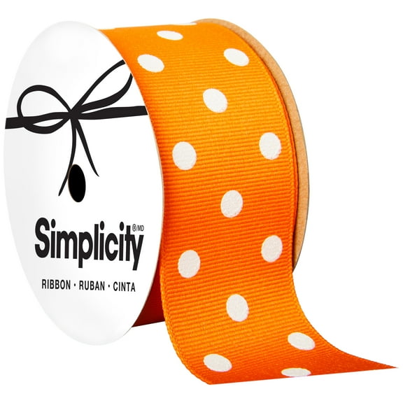 OFFRAY GROSGRAIN POLKA DOT TORRIDORG 1-1/2IN X 9 FT RIBBON, FOR SEWING, CRAFTS AND GIFTING
