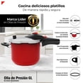 thumbnail image 2 of Bogner Olla De Presión Acero Inox 6L Color Rojo BPCR06L, 2 of 9